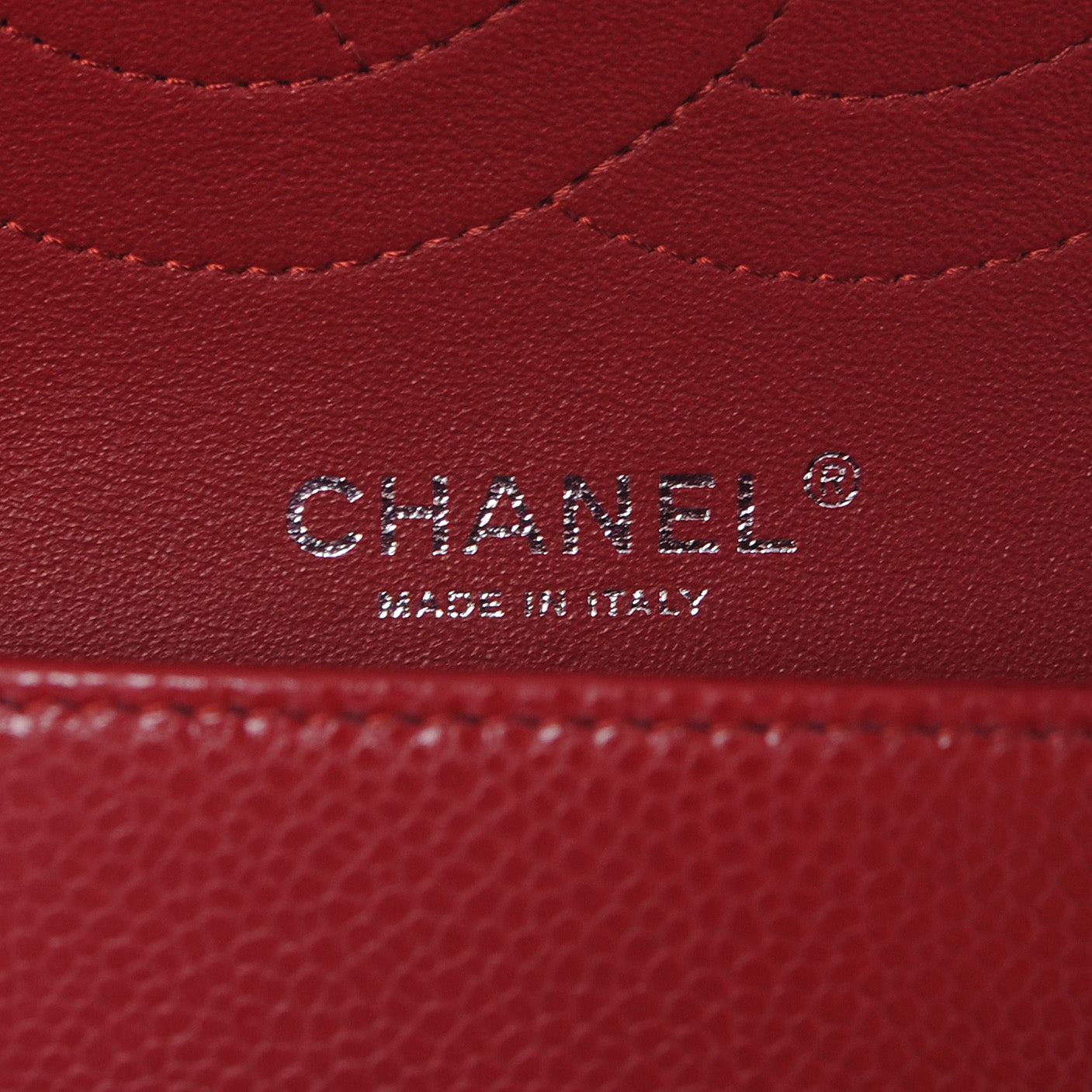 Caviar Jumbo Double Flap Red