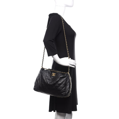 Chanel Calfskin Quilted Chain Around Tote Black 3 of 11