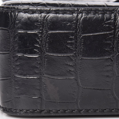 Givenchy Calfskin Crocodile Embossed Mini Nobile Shoulder Bag Black 10 of 11