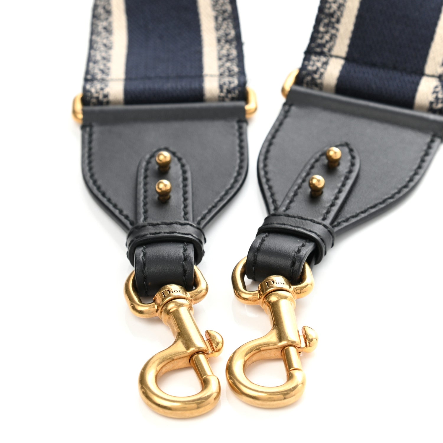 Christian Dior Canvas Embroidered Shoulder Strap Blue 3 of 4
