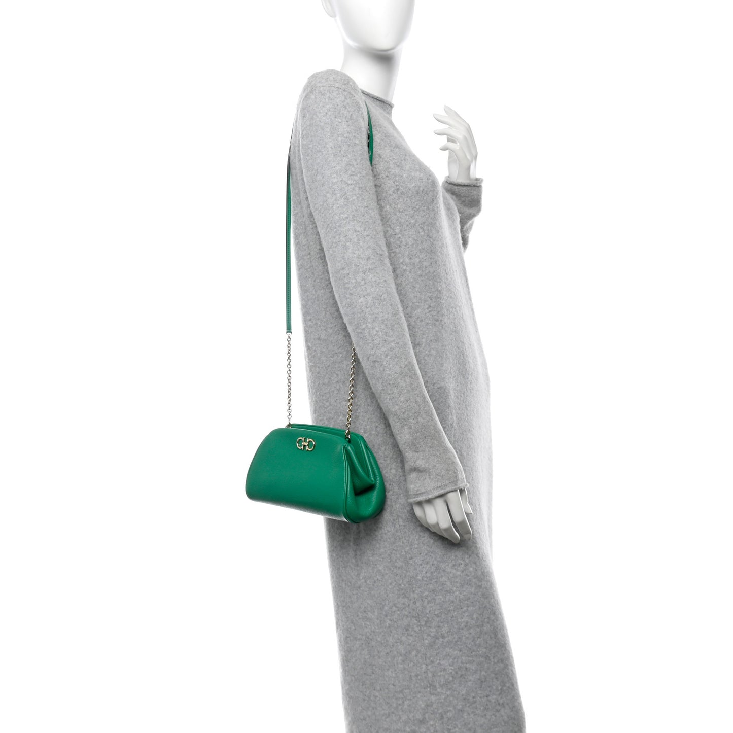 Eram Calfskin Gancini Mini Clutch Smeraldo