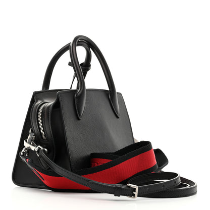 Prada Saffiano Cuir Calfskin Mini Monochrome Top Handle Tote Black 2 of 10