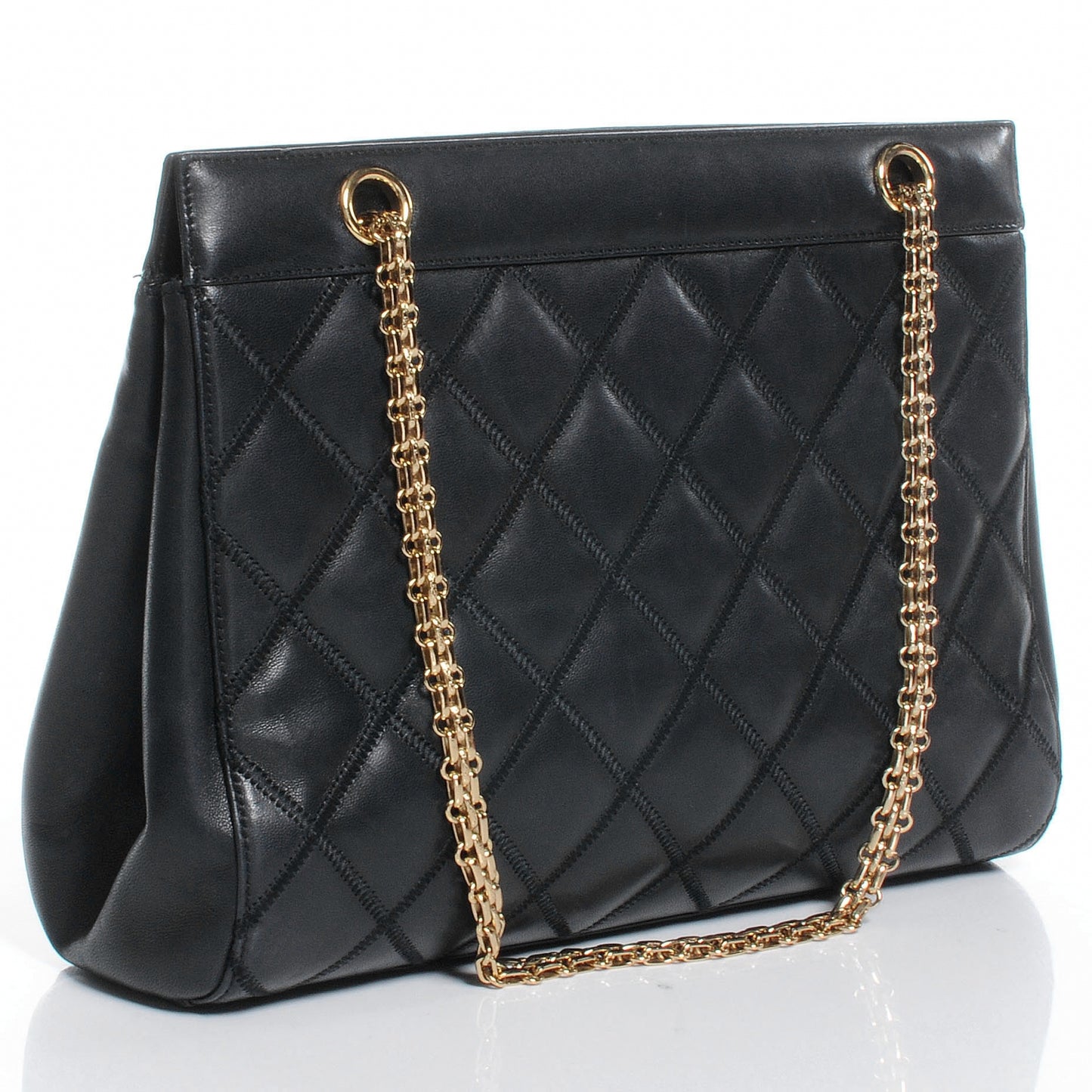 Lambskin Shopping Tote Black