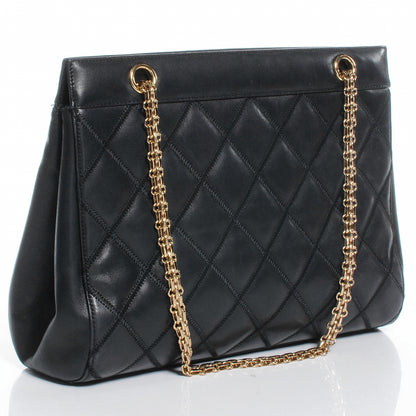 Chanel Lambskin Shopping Tote Black 3 of 7