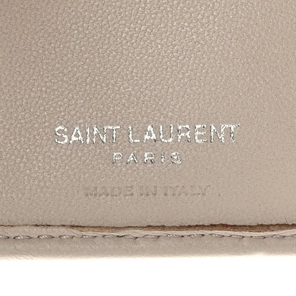 Saint Laurent Lambskin Y Quilted Monogram Compact Loulou Wallet Nude Powder 7 of 8