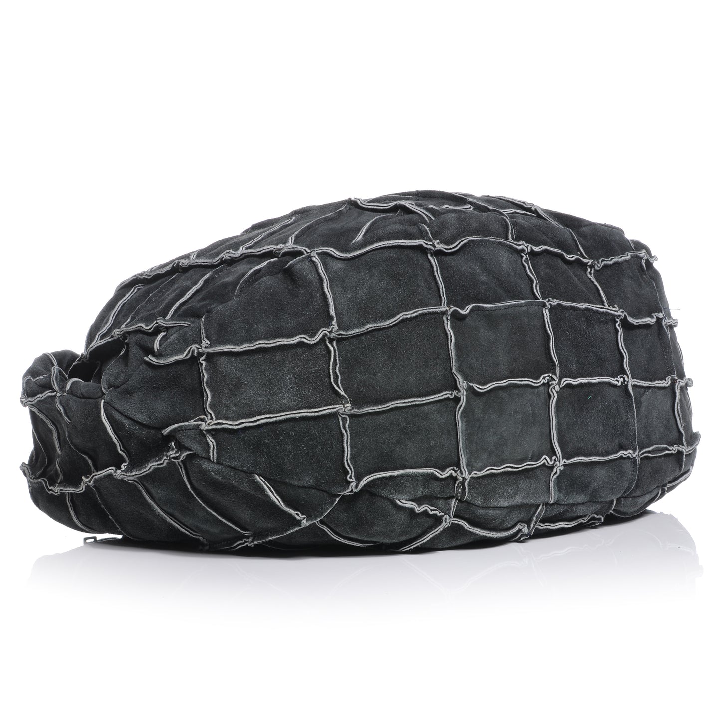 Suede Patchwork Hobo Charcoal Grey