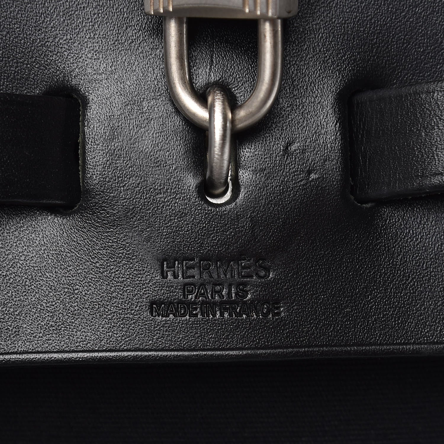Hermes Toile Vache Calfskin Herbag 39 Black 9 of 10