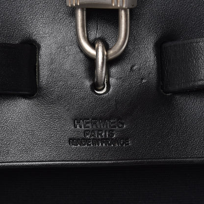 Hermes Toile Vache Calfskin Herbag 39 Black 9 of 10