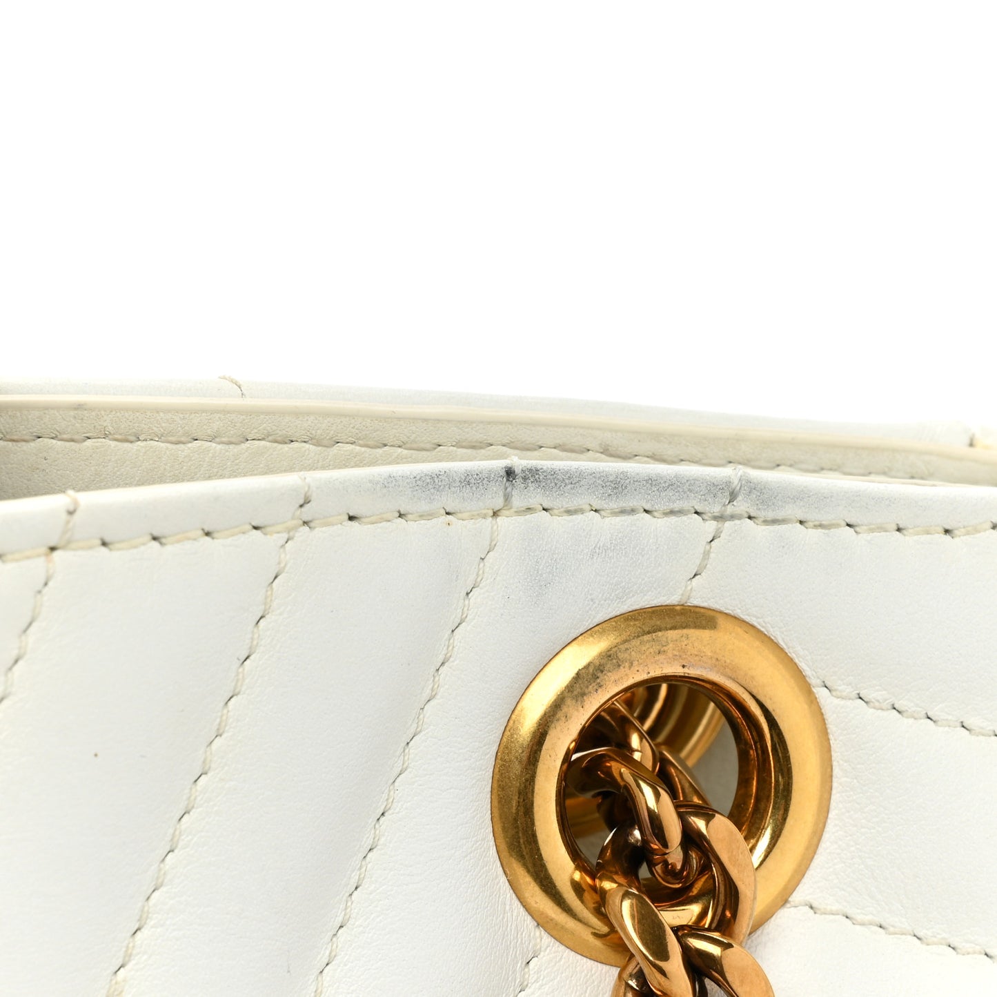 Calfskin New Wave Chain Tote Snow