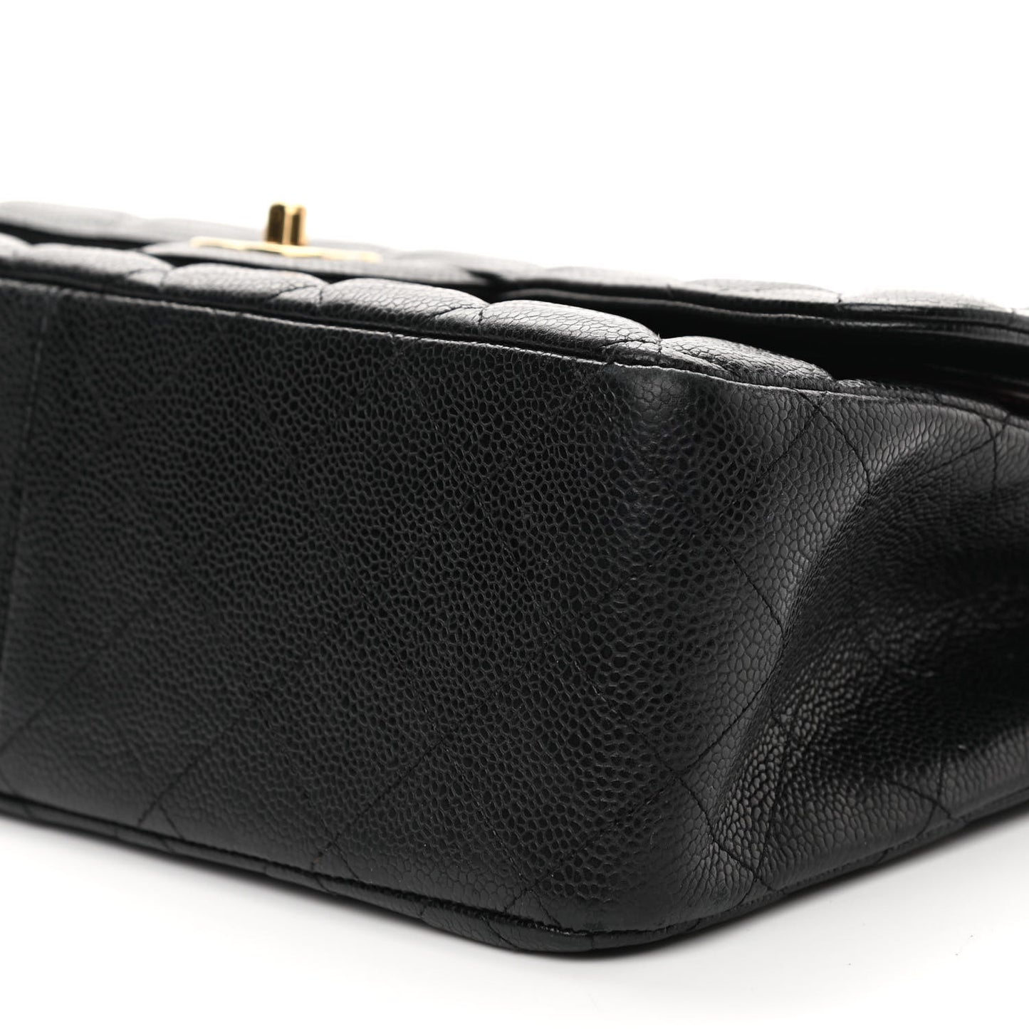 Caviar Quilted Jumbo Double Flap Black