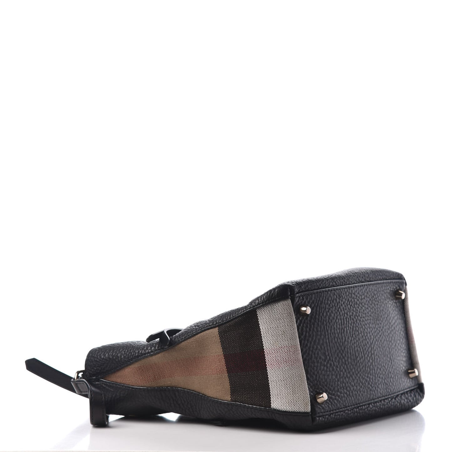 Grainy Calfskin House Check Small Maidstone Black