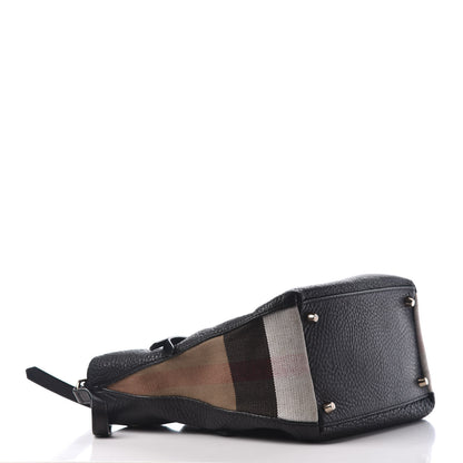 Burberry Grainy Calfskin House Check Small Maidstone Black 4 of 9