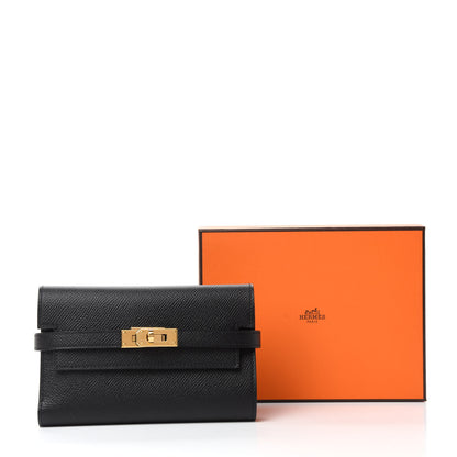 Hermes Epsom Medium Kelly Wallet Black 8 of 8