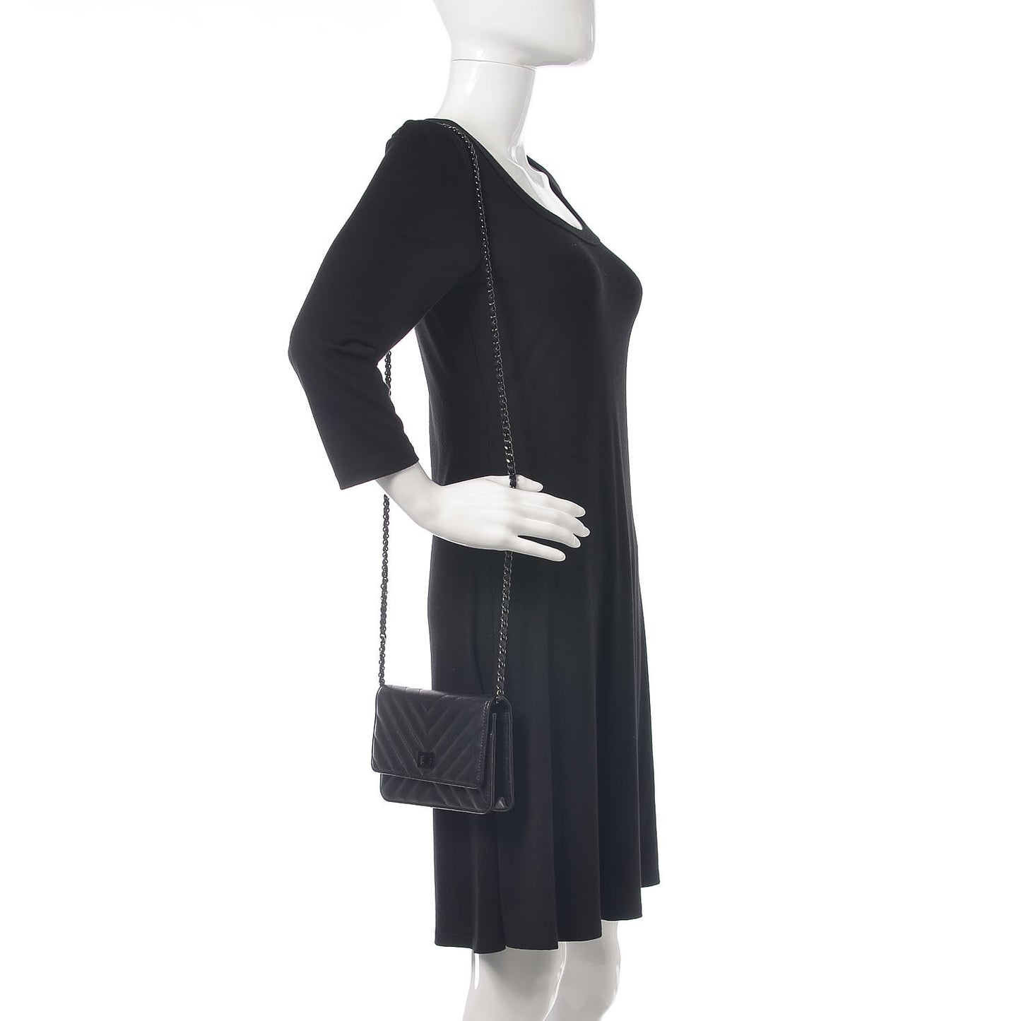 Sheepskin Chevron Reissue Wallet On Chain WOC So Black