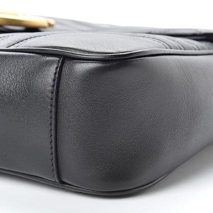 Gucci Calfskin Matelasse Medium GG Marmont Shoulder Bag Black 10 of 14