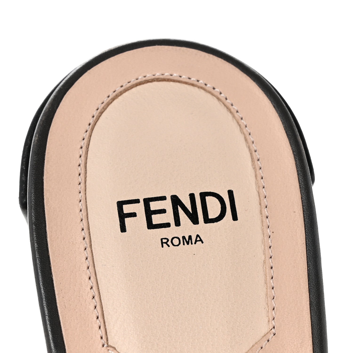 Fendi Vitello Nappa Sabot Flowerland Sandals 37.5 Asfalto Black Multicolor 8 of 10