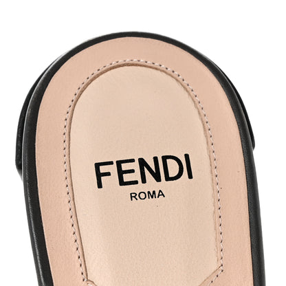Fendi Vitello Nappa Sabot Flowerland Sandals 37.5 Asfalto Black Multicolor 8 of 10
