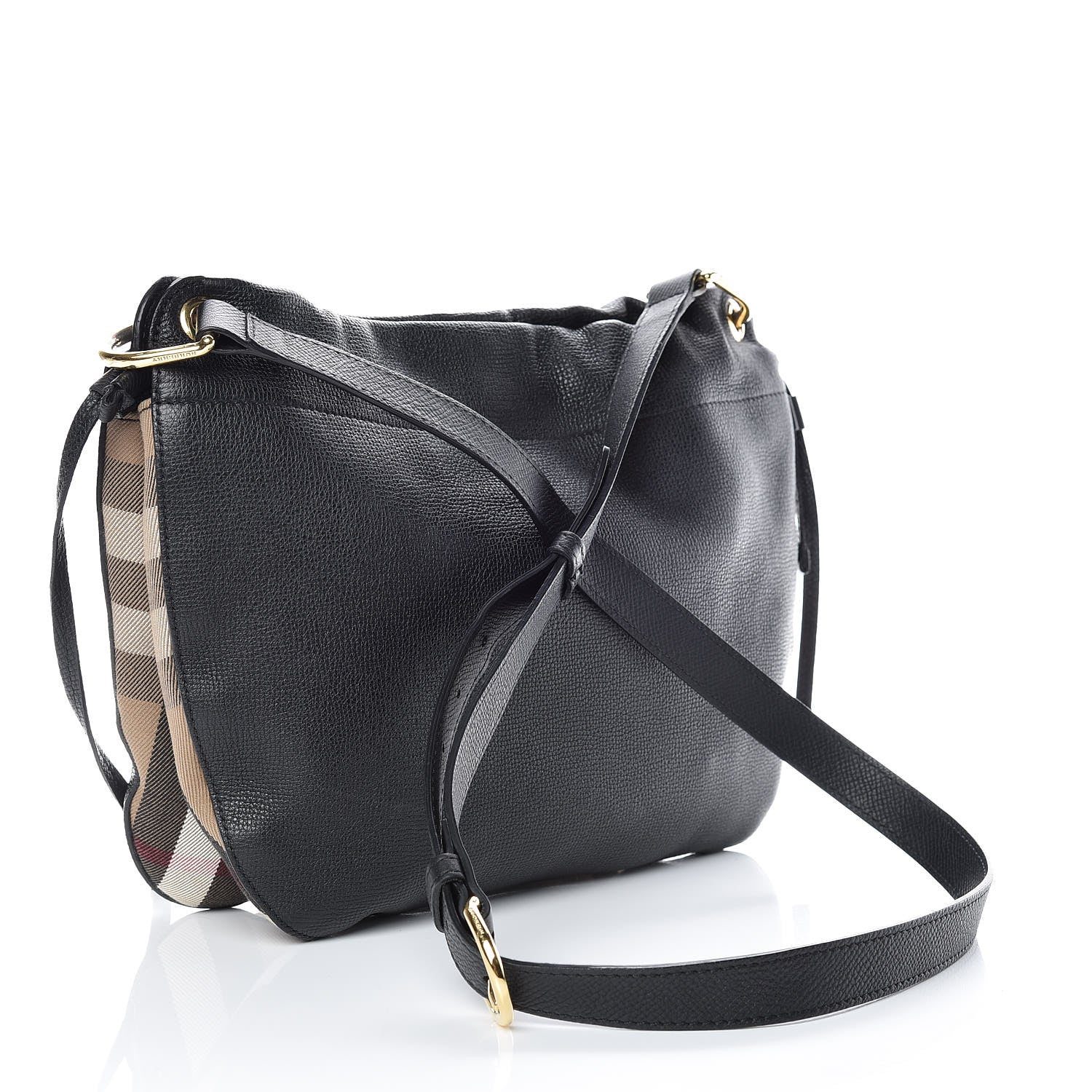 Burberry Grainy Calfskin House Check Small Bingley Black 3 of 13