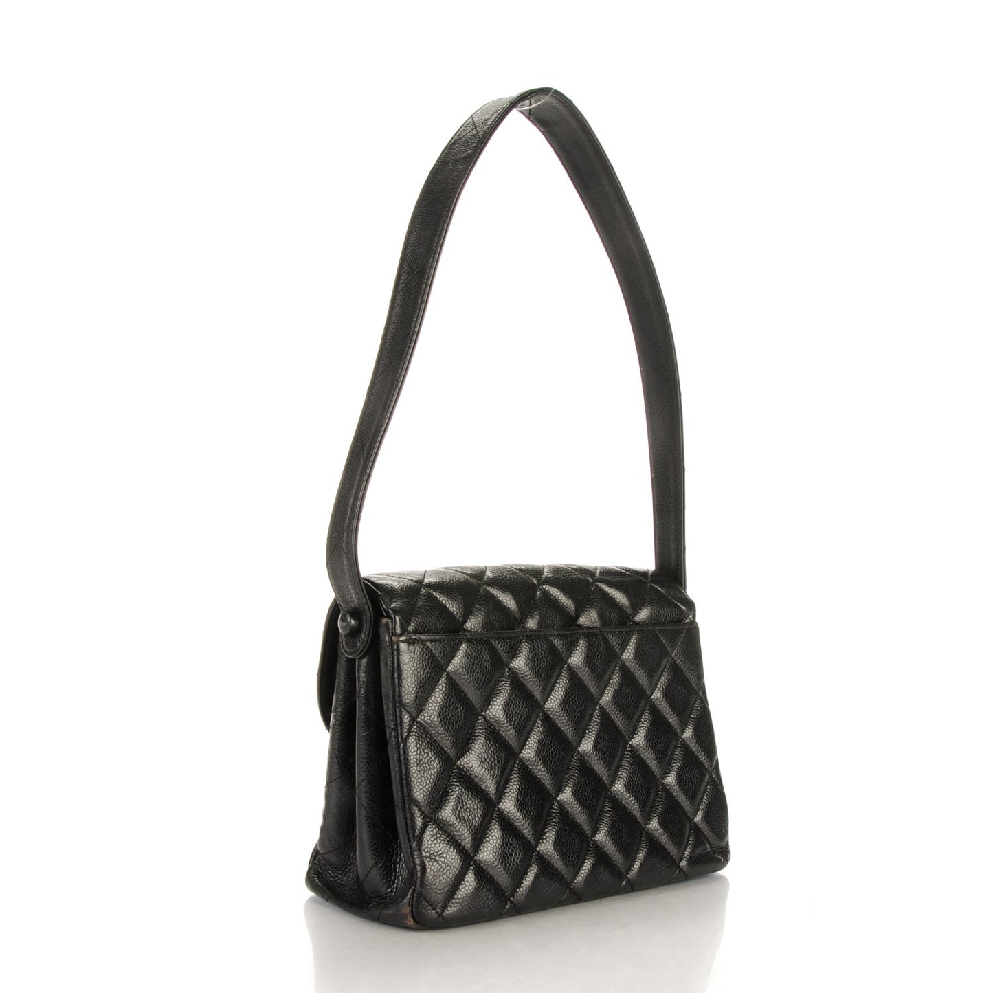 Caviar Flap Shoulder Bag Black