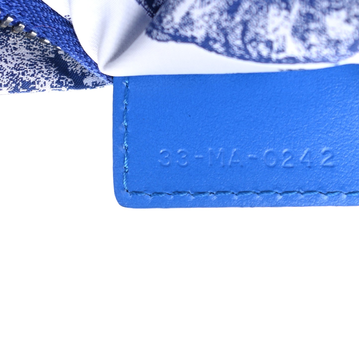 Embroidered Toile De Jouy Diortravel Zipped Pouch Blue