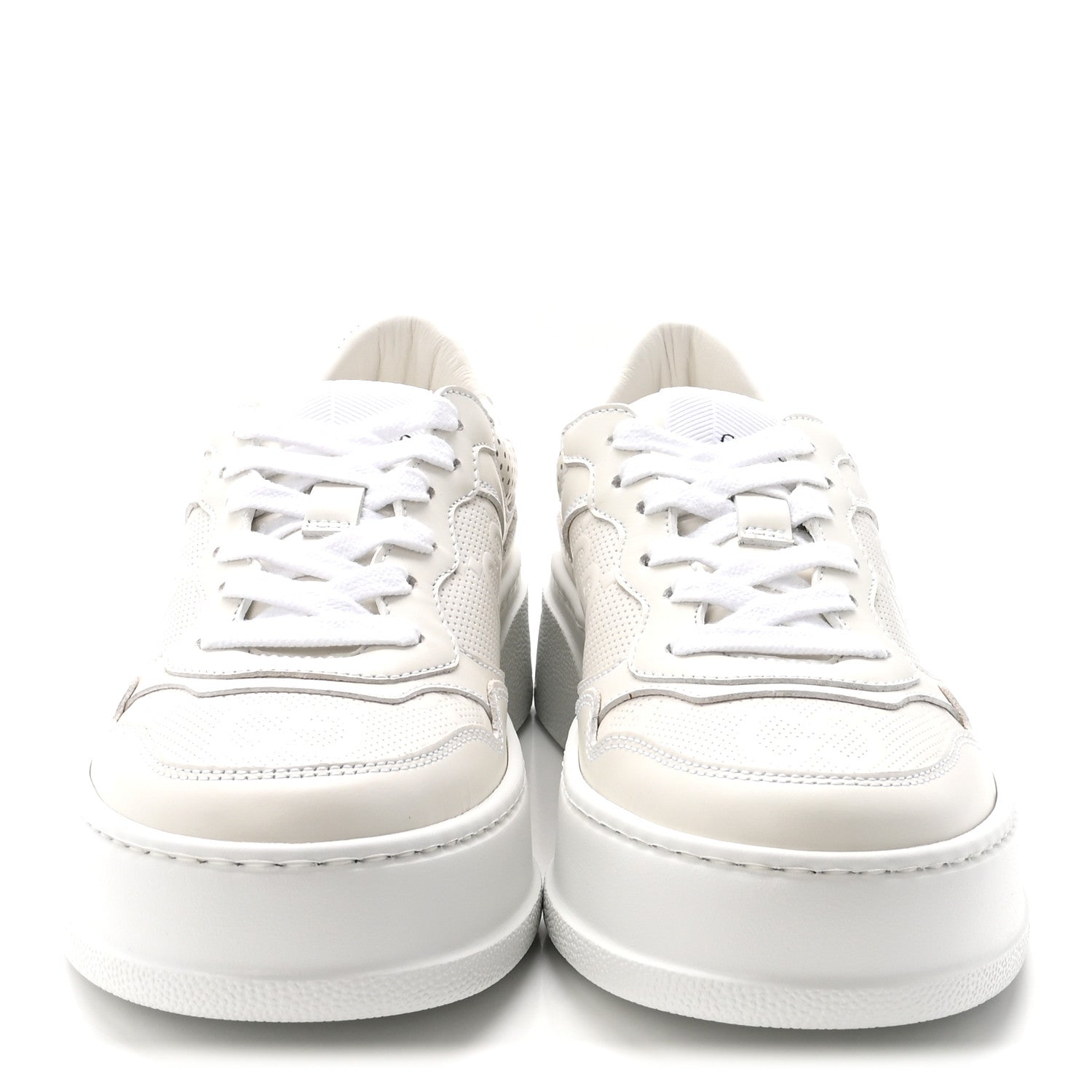 Gucci Calfskin GG Tennis Embossed Perforated Womens Platform 55mm Sneakers 36 Great White 3 of 9