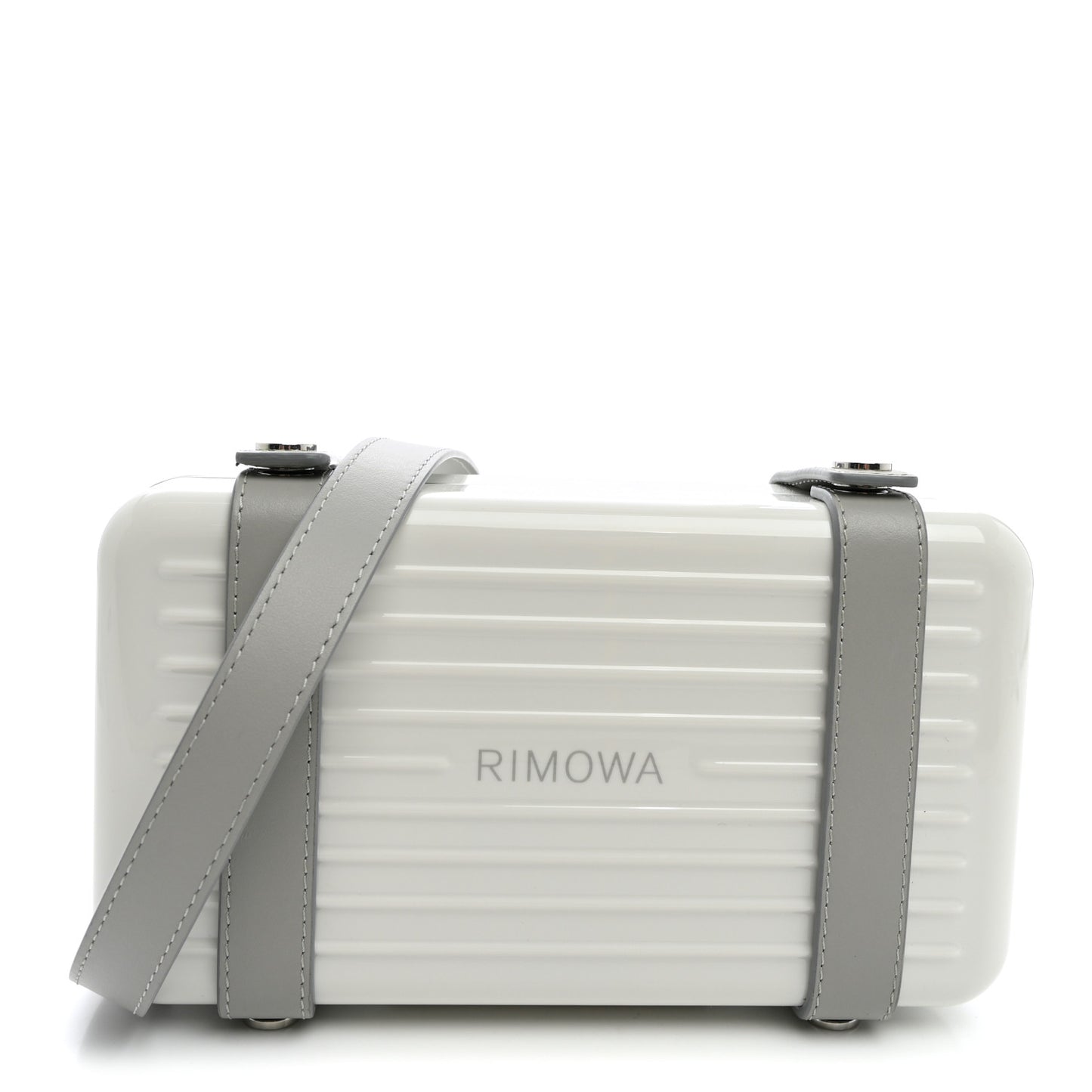 Gloss Polycarbonate Personal Cross-Body Bag White Grey