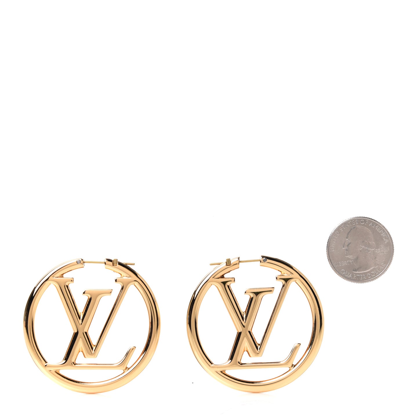 Metal Louise Hoop Earrings Gold