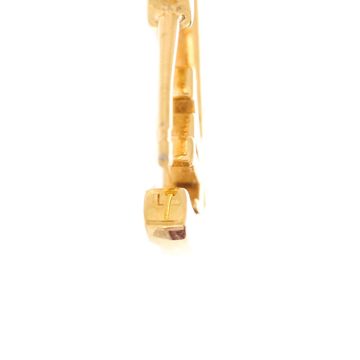 Metal Crystal My LV Love Hoop Earrings Gold