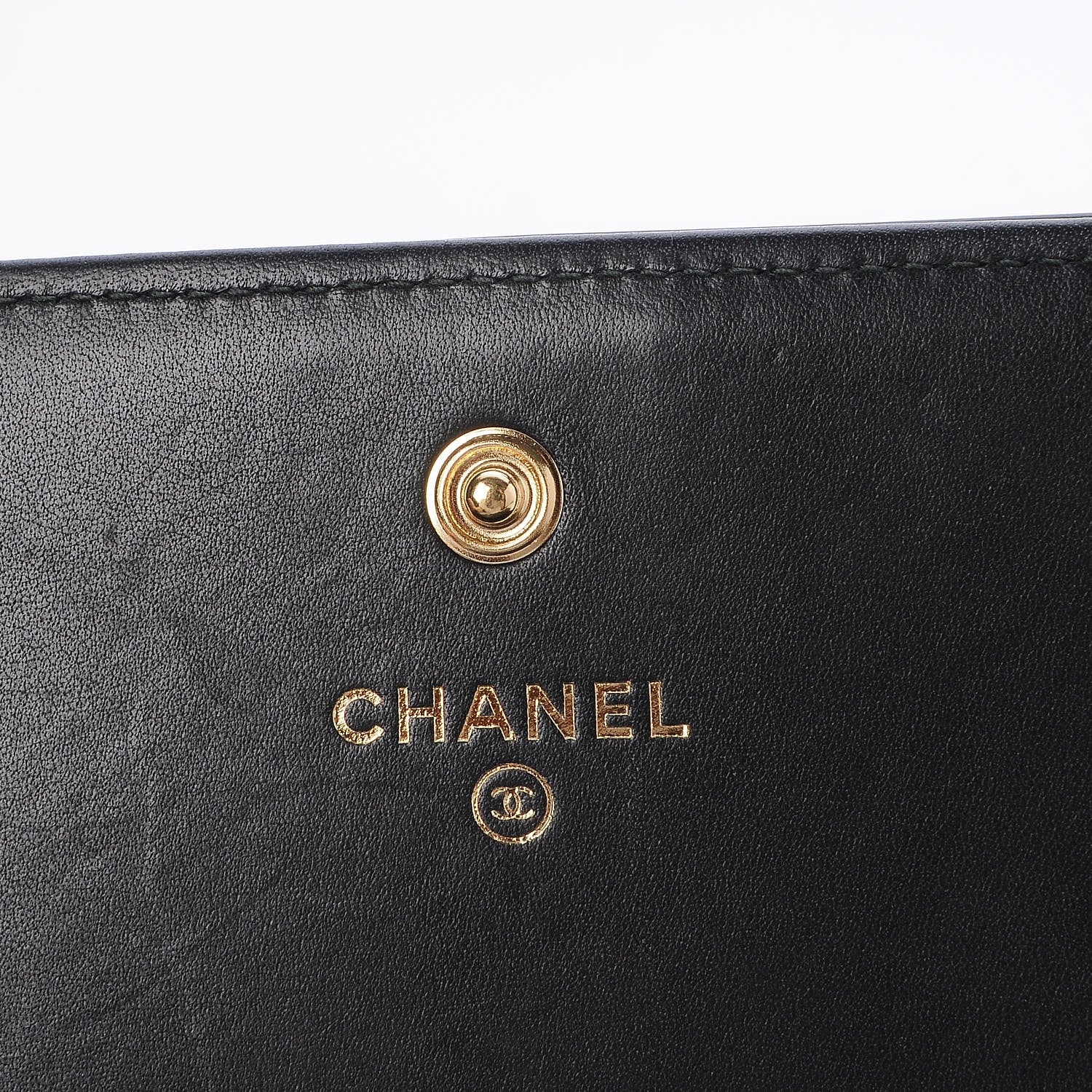 Chanel Calfskin Caviar Quilted Chevron Mixed Boy Wallet On Removable Chain Black 5 of 9