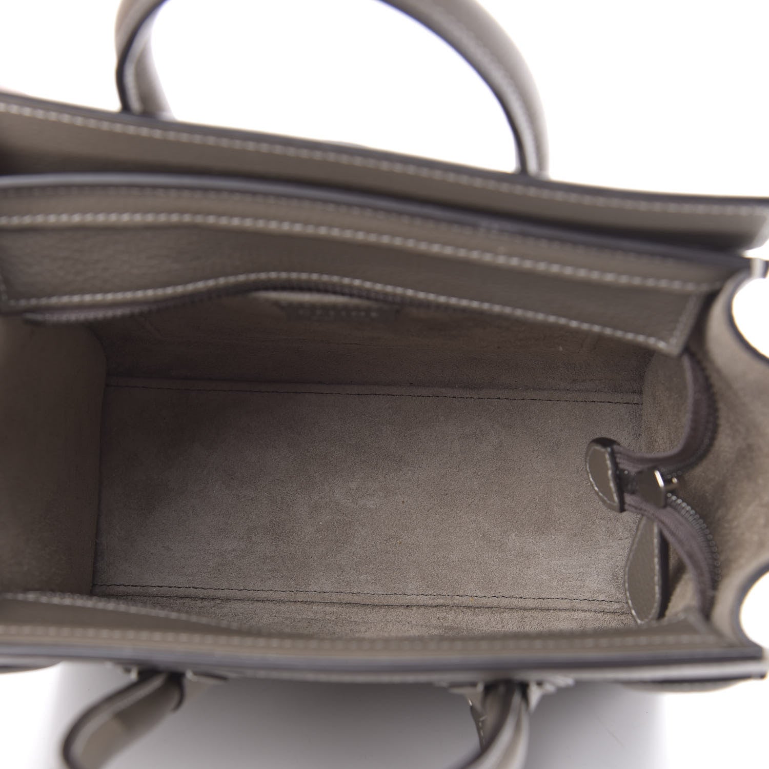 Celine Drummed Calfskin Nano Luggage Souris 5 of 10