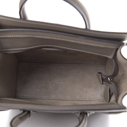 Celine Drummed Calfskin Nano Luggage Souris 5 of 10