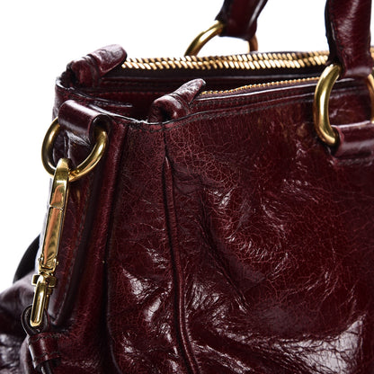 Miu Miu Vitello Shine Double Zip Tote Amaranth 10 of 18