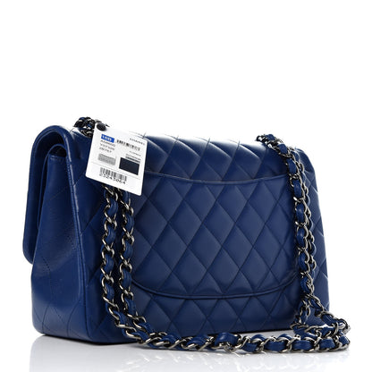 Chanel Lambskin Quilted Jumbo Double Flap Dark Blue 4 of 9