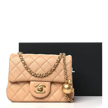 Chanel Lambskin Quilted Mini Pearl Crush Flap Beige 11 of 11
