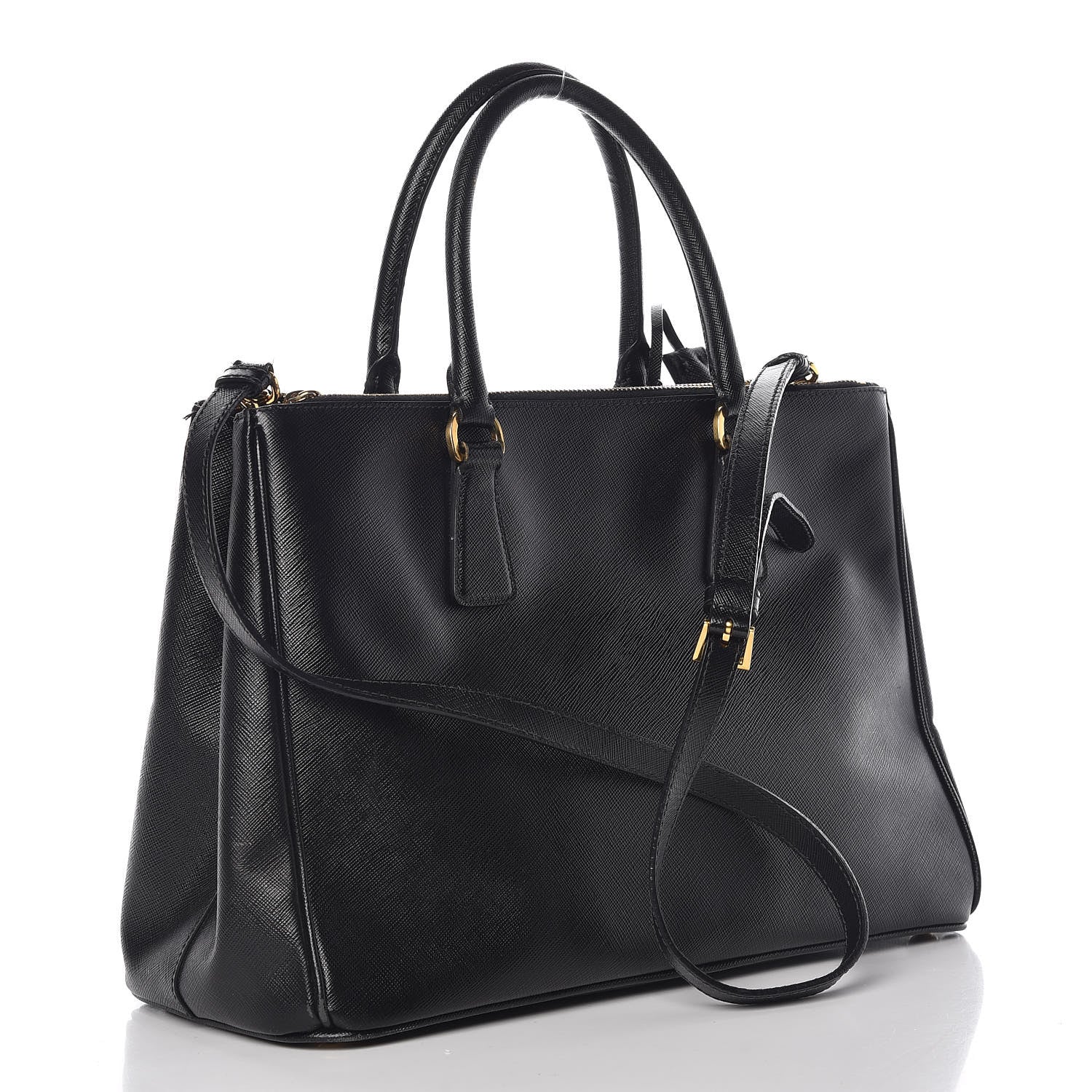 Prada Saffiano Medium Galleria Double Zip Tote Black 3 of 17