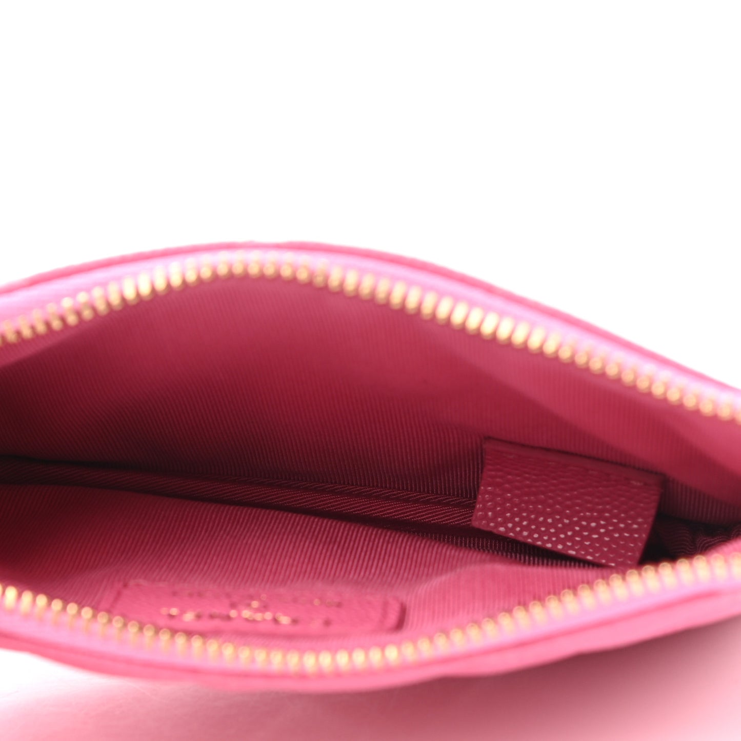 Caviar Quilted Small Cosmetic Case Pink
