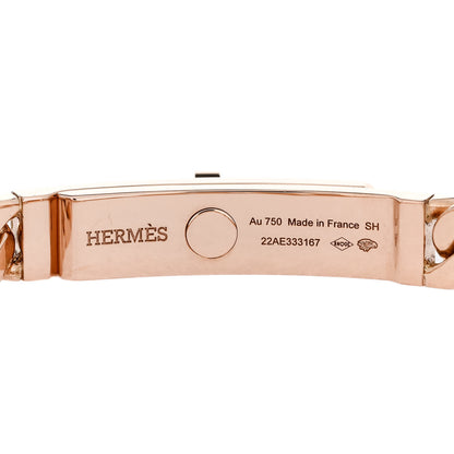 Hermes 18K Rose Gold Diamond PM Kelly Chaine Bracelet SH 3 of 4