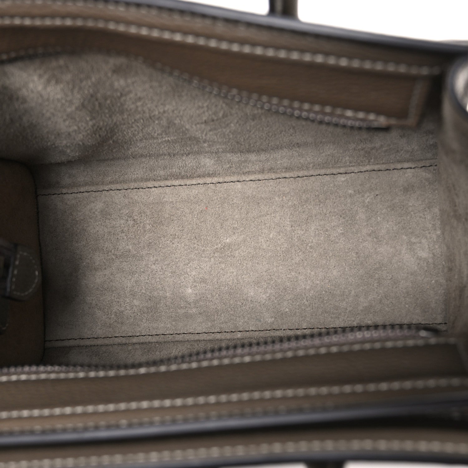Celine Drummed Calfskin Nano Luggage Souris 4 of 10