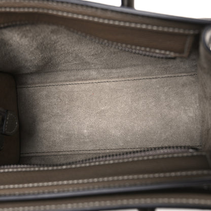 Celine Drummed Calfskin Nano Luggage Souris 4 of 10