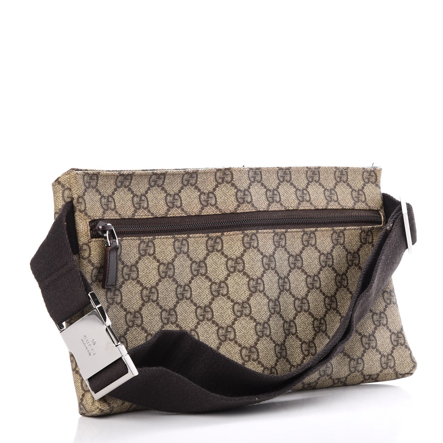 GG Monogram Double Pocket Belt Bag Dark Brown