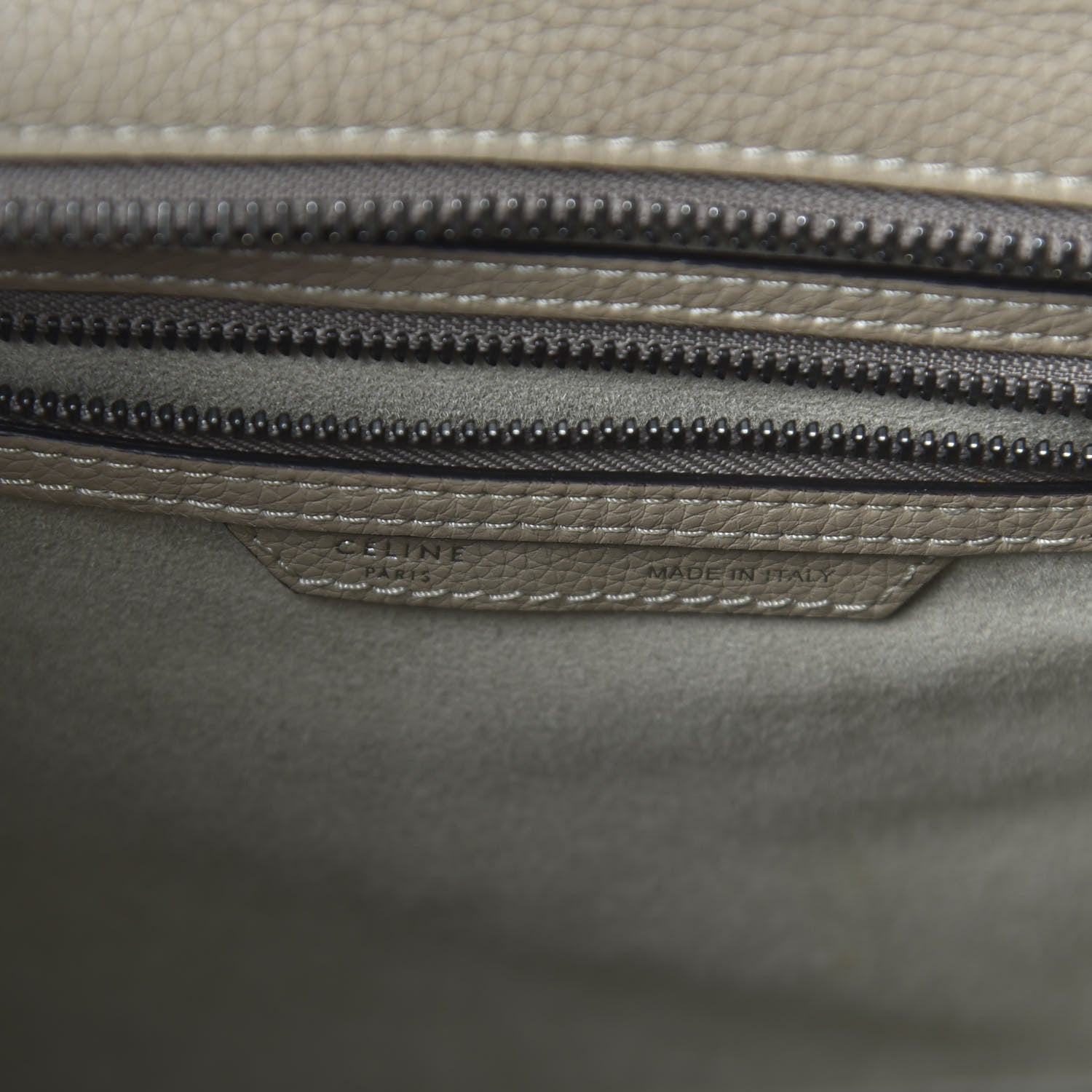 Celine Drummed Calfskin Micro Luggage Dune 8 of 9