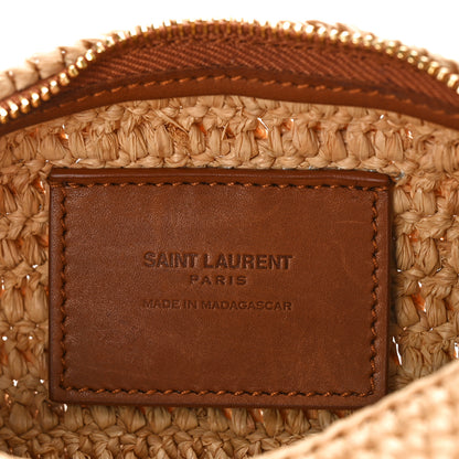 Saint Laurent Raffia Monogram Cassandre Small Cylindric Natural Brick 6 of 8