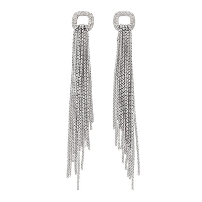David Yurman Sterling Silver Diamond Tassel Drop Earrings 1 of 4