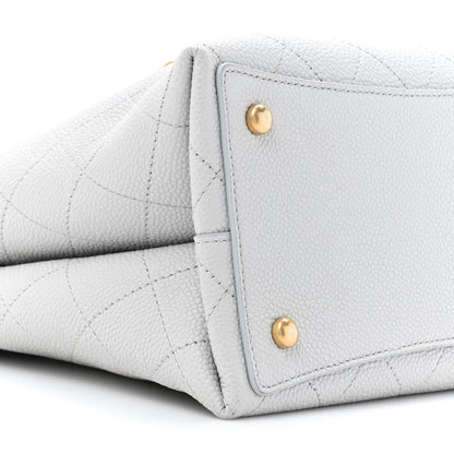 Chanel Grained Calfskin Stitched Small Drawstring Bag Grey 10 of 12