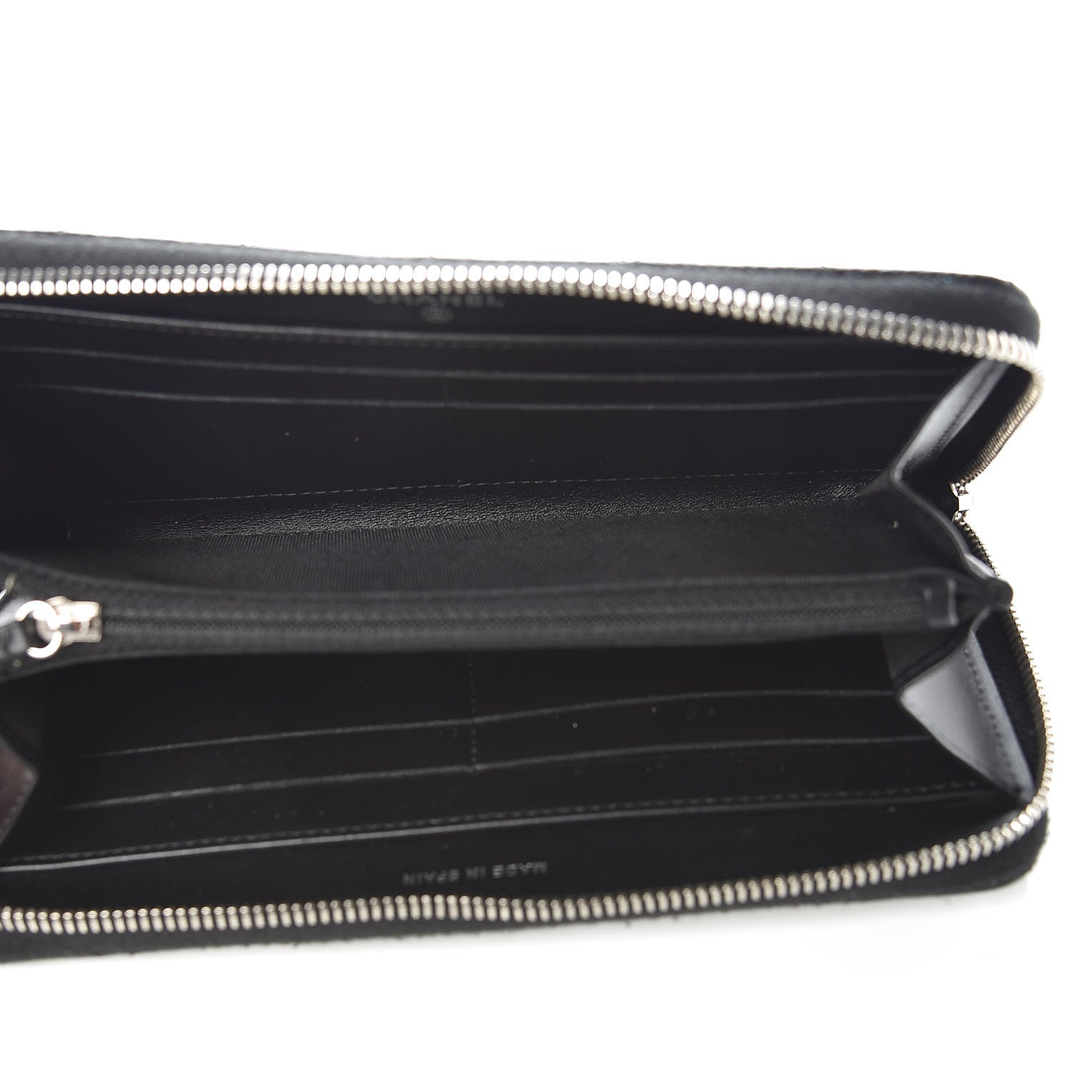 Chanel Caviar Quilted Large Gusset Zip Around Wallet Black 5 of 9
