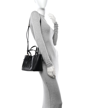 Celine Smooth Calfskin Cuir Small Triomphe Cabas Drawstring Black 2 of 11