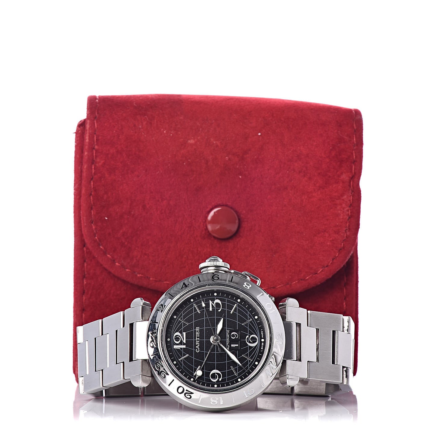 Stainless Steel 35mm Pasha C Big Date Automatic Watch Black