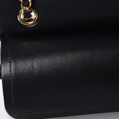 Chanel Lambskin Resin Glitter Medium Double Flap Black Pink 8 of 13
