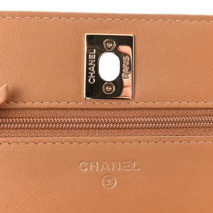 Chanel Lambskin Quilted Trendy CC Wallet On Chain WOC Beige 6 of 11