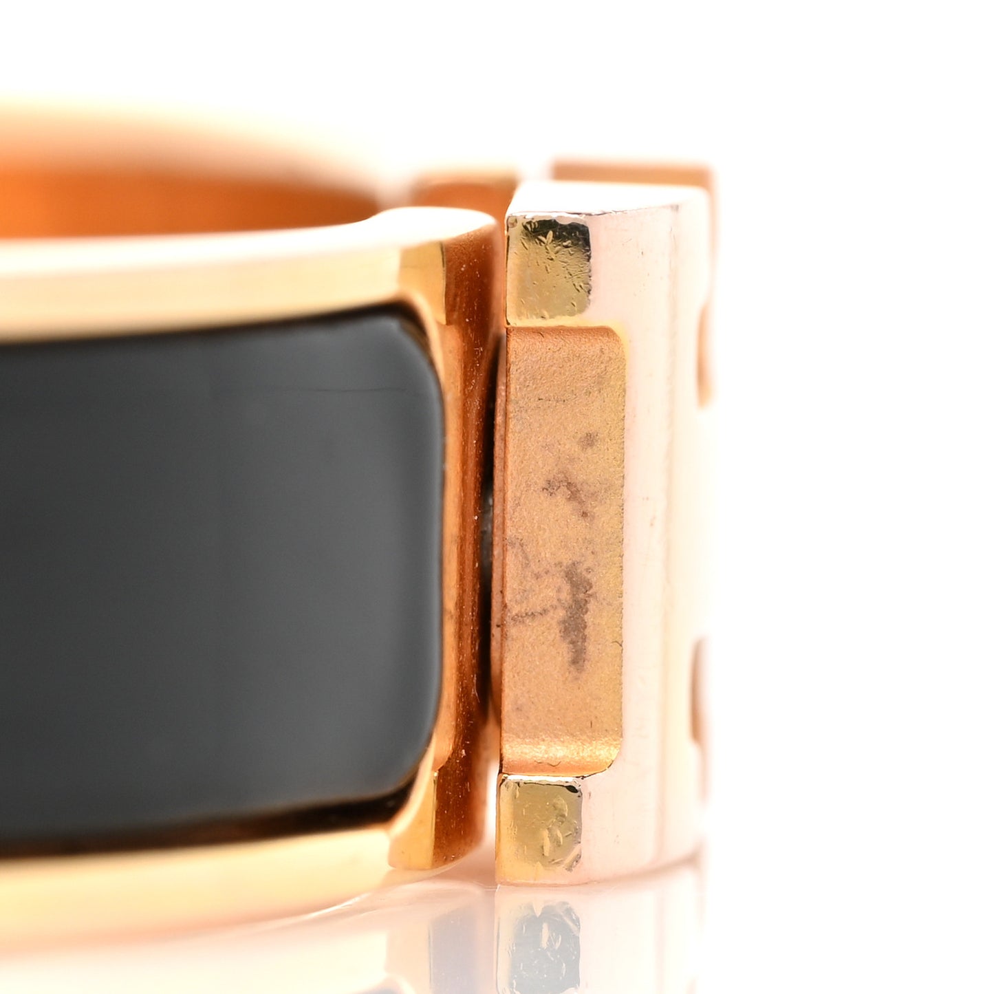 Enamel Narrow Clic Clac H Bracelet PM Black